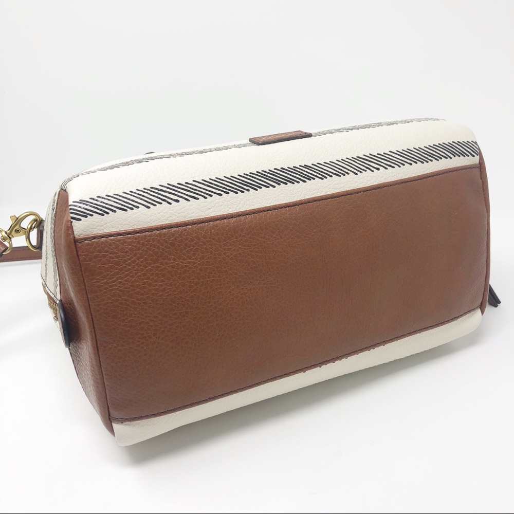 Fossil | Sydney Satchel Bag Neutral Stripe Print - Picture 5 of 8